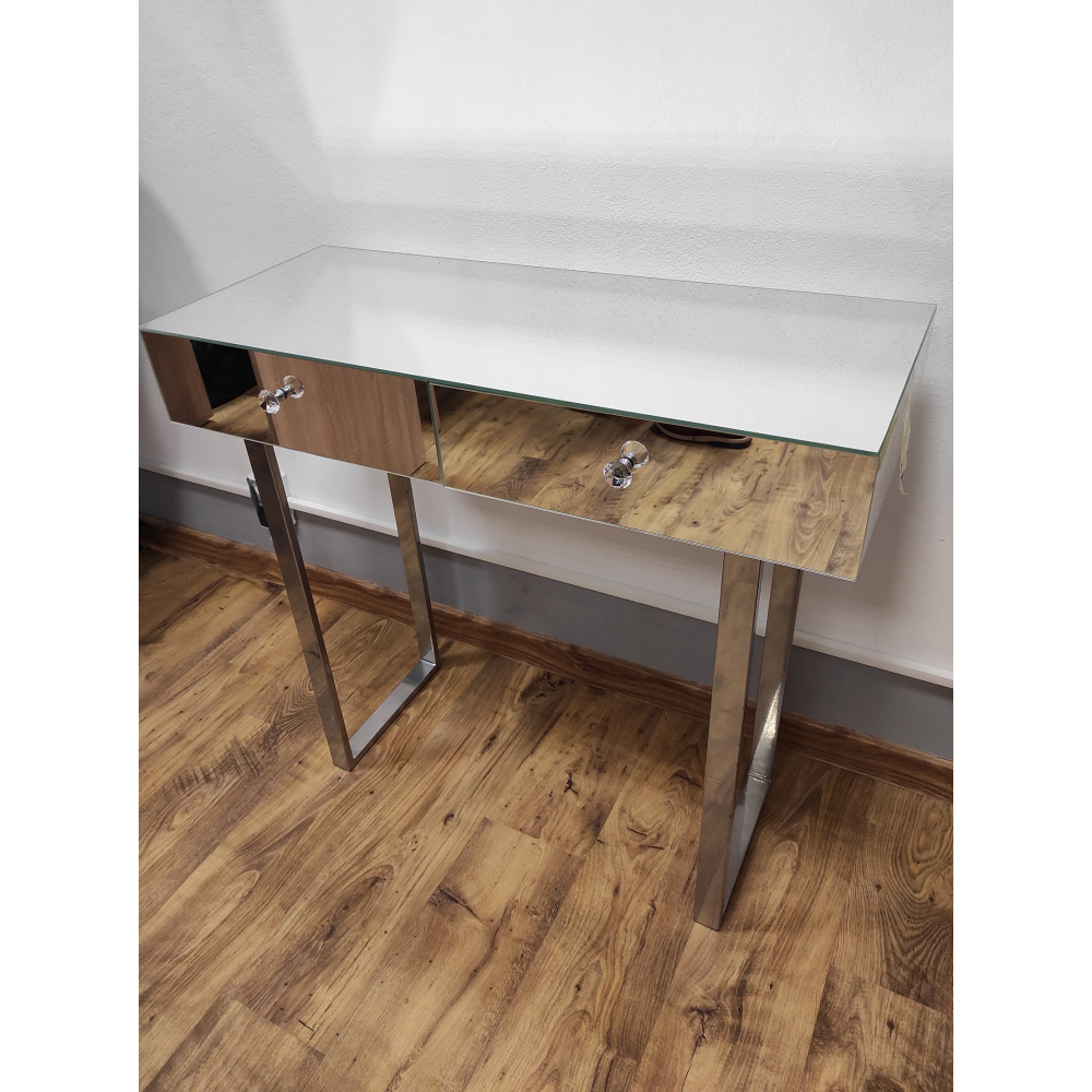 Consolă de toaletă cu oglindă și picioare glamour argintii - SILVER TOILETTE Consolă de toaletă cu oglindă și picioare glamour argintii - SILVER TOILETTE