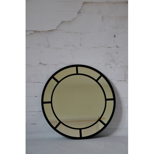 Oglindă rotundă de mansardă cu montanți din mdf - MONA