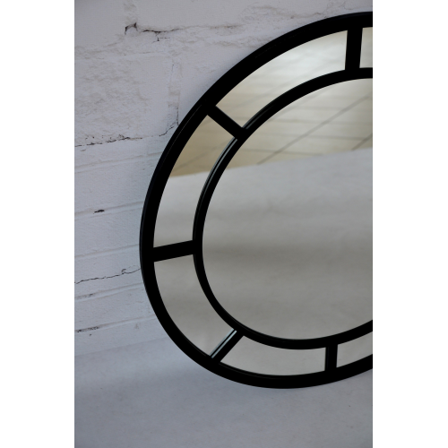 Oglindă rotundă de mansardă cu montanți din mdf - MONA