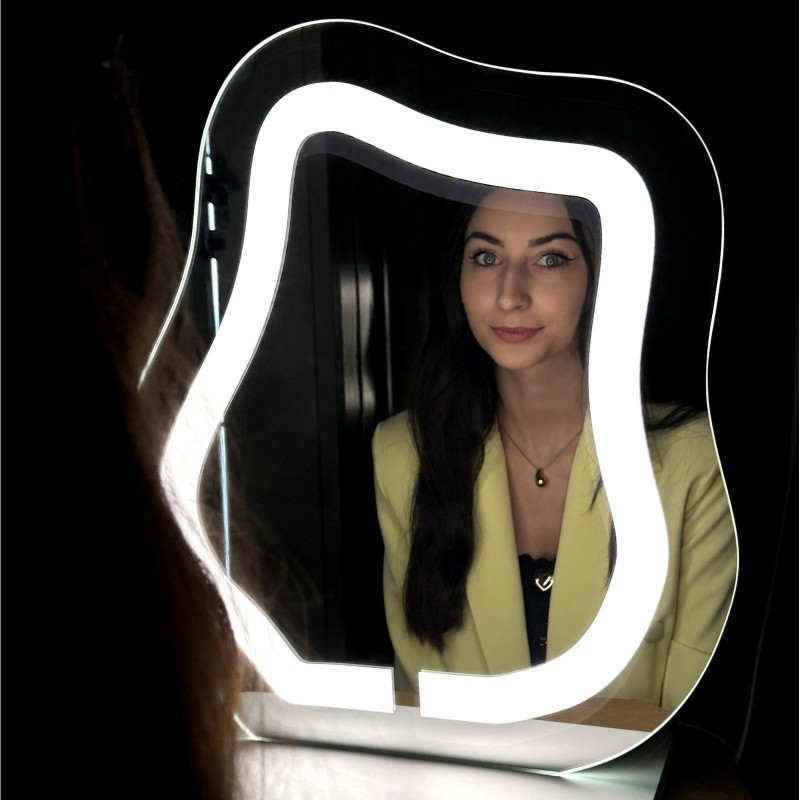 Oglindă cosmetică cu iluminare din spate sablată - FLOW LED PETITE