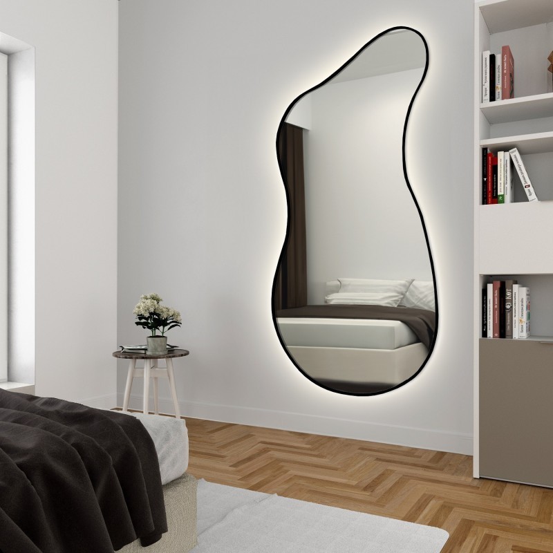 Oglindă de formă organică cu iluminare - ANGELIT II ÎN CADRU LED