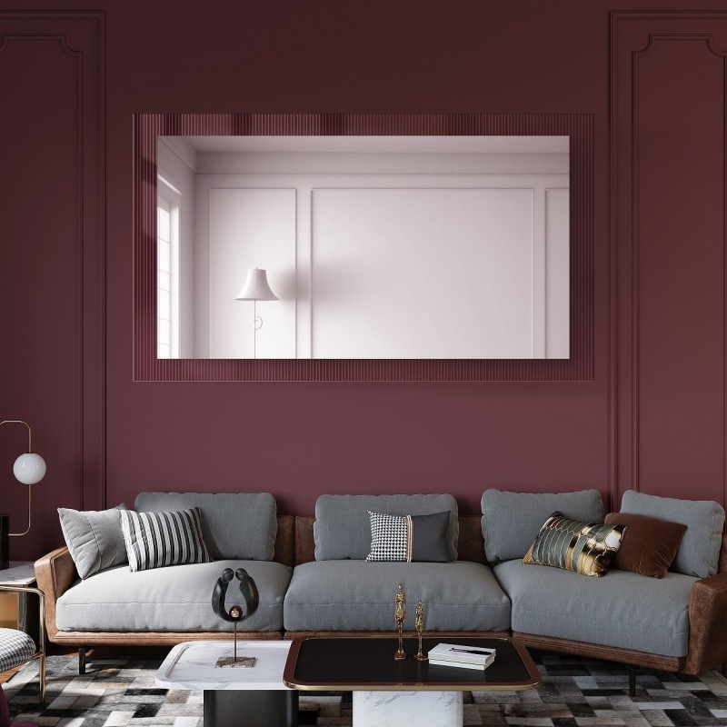 Oglindă decorativă dreptunghiulară pe sticlă ornamentală Visiosun Classic - LUXORA CLARITY