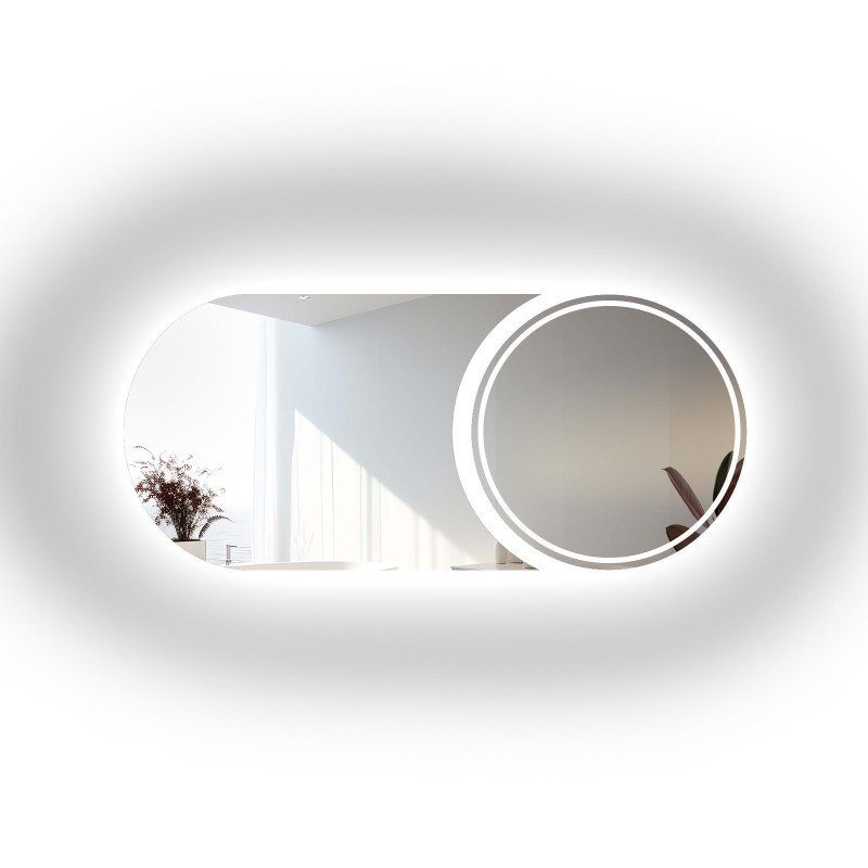 Oglindă de baie modernă în două părți cu iluminare - APOLLO LED II
