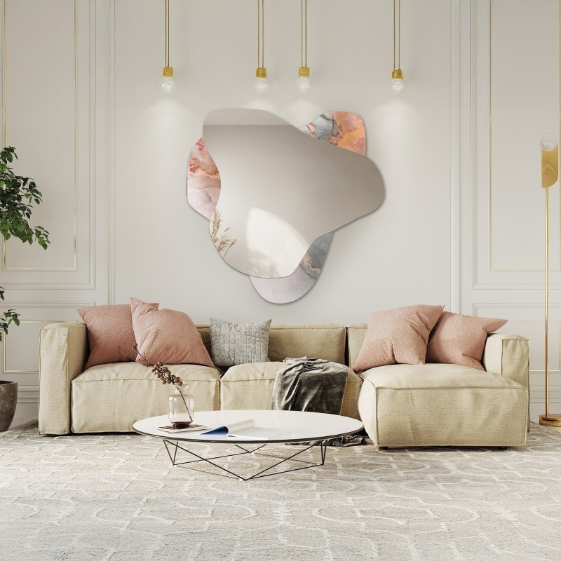 Oglindă neregulată pe marmură roz – MARBLE FIORATO