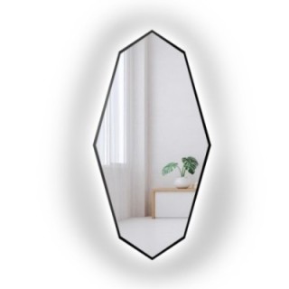 Oglindă decorativă cu formă organică ascuțită în ramă cu iluminare - RIOLIT ÎN CADRU LED