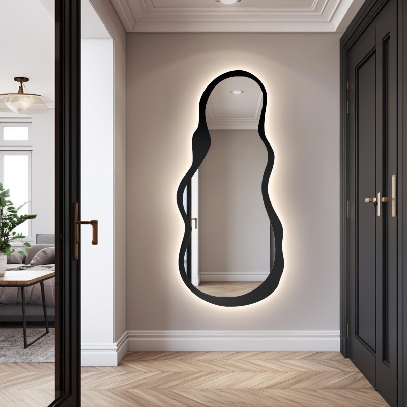 Oglindă cu formă neregulată în cadru MDF cu iluminare - RISOL ÎN CADRU LED
