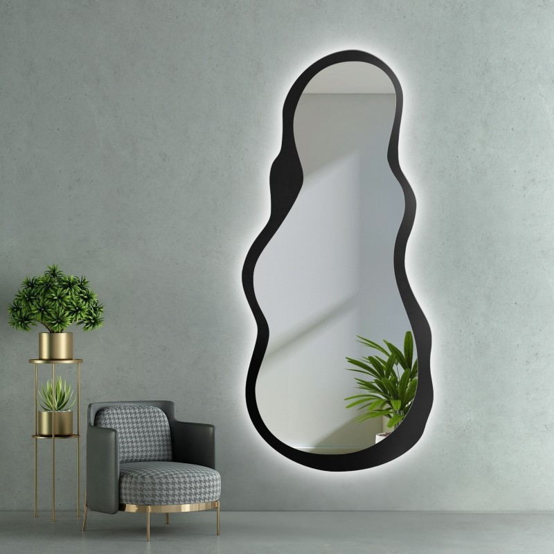 Oglindă cu formă neregulată în cadru MDF cu iluminare - RISOL ÎN CADRU LED