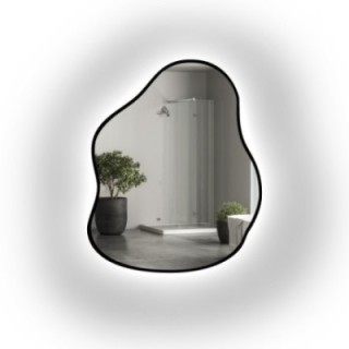 Oglindă în formă organică în ramă cu iluminare - STONE ÎN CADRU LED