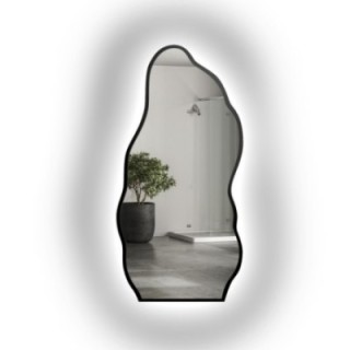 Oglindă în formă organică într-o ramă cu iluminare - AURO ÎN CADRU LED 2