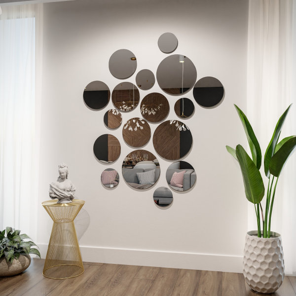 Set de oglinzi rotunde lustruite 17 bucăți: 3x fi40, 8x fi30, 6x fi20