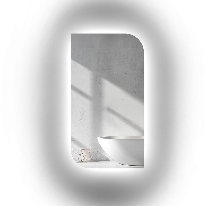 Oglindă de formă neregulată cu iluminare - LED teardrop