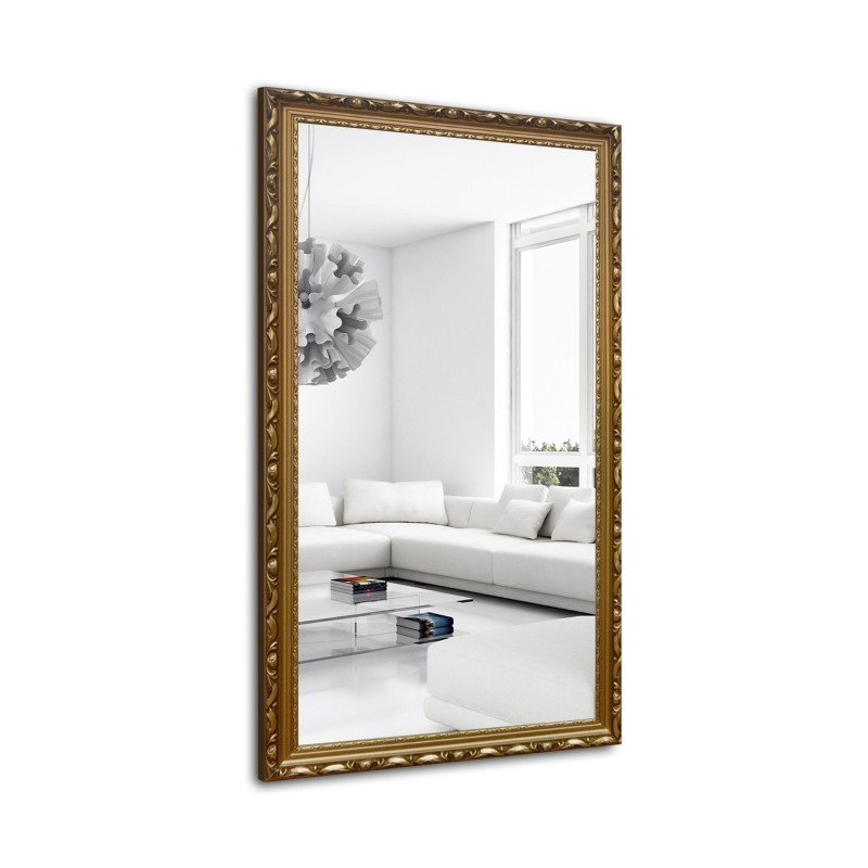 Oglindă în ramă de lemn ornamentală aurie - 5004003