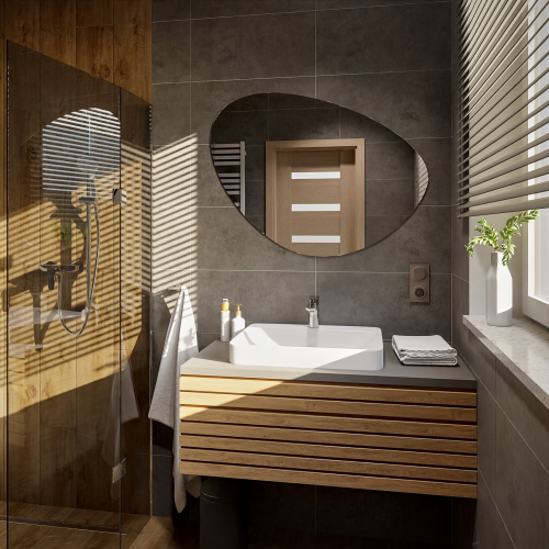 Oglindă de baie cu formă neregulată - OBSYDIAN