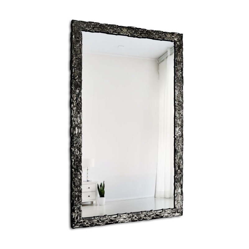 Oglindă de perete de lux în ramă grafit bogat decorată - 9003003