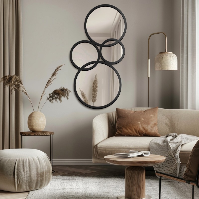 Oglindă decorativă cu ramă neagră din MDF - BELM - culoarea ramei la alegere