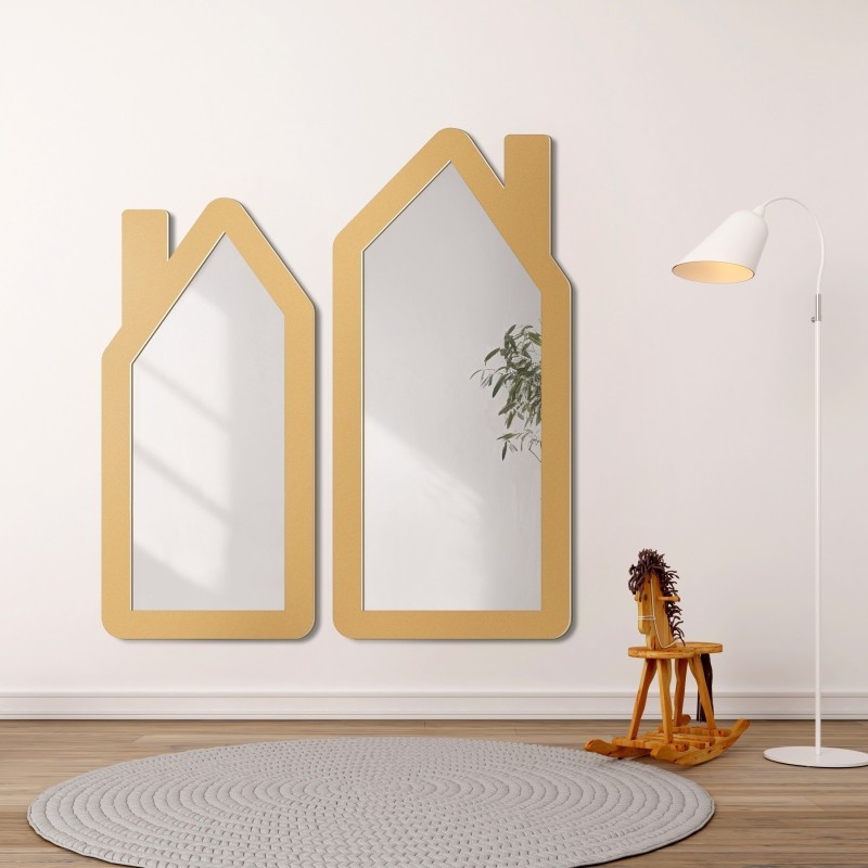 Oglindă decorativă de perete pentru copii în ramă MDF - CASE