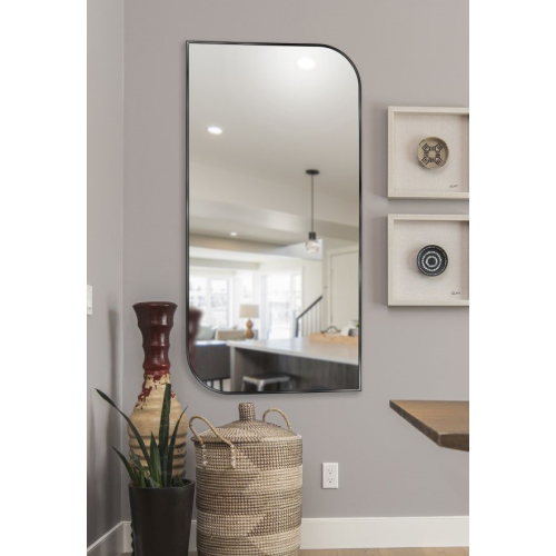 Oglindă cu ramă neagră din MDF SLIM - TEARDROP - culoarea ramei la alegere