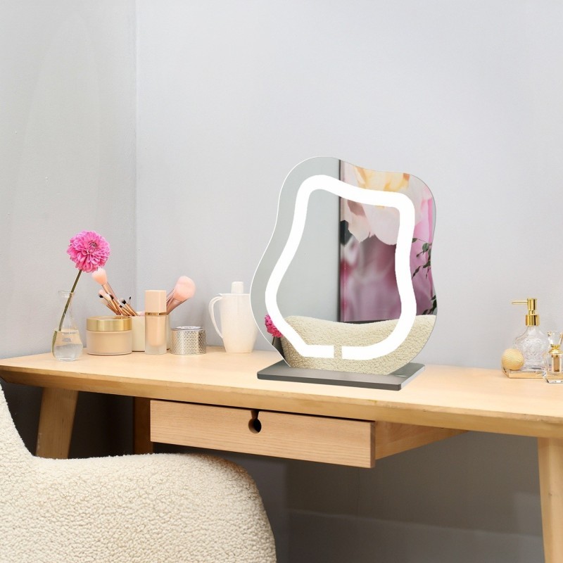 Oglindă cosmetică cu iluminare din spate sablată - FLOW LED PETITE