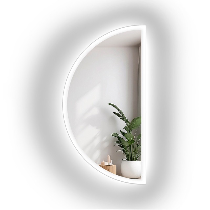 Oglindă de baie semicirculară sablată cu iluminare - HELENA LED II