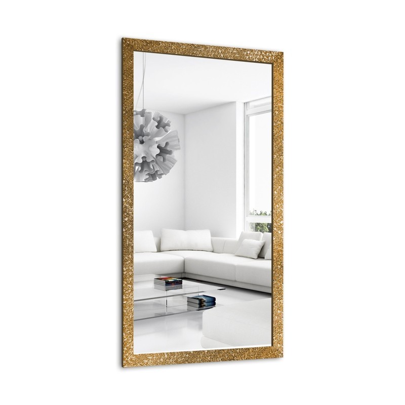 Oglindă Glamour cu ramă aurie, lucioasă - 8002002