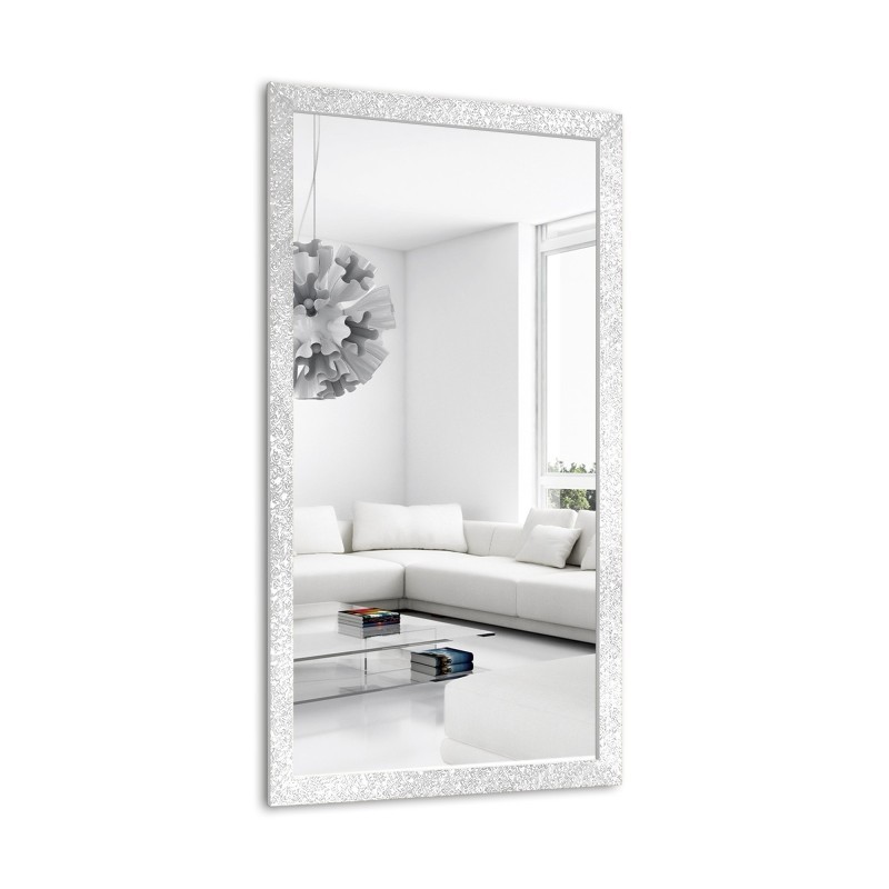 Oglindă Glamour cu ramă albă lucioasă - 8002004