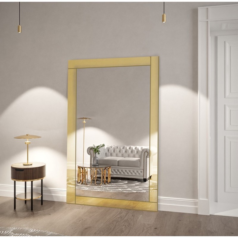 Oglindă în ramă de oglindă decorativă în luciu auriu - KARAT