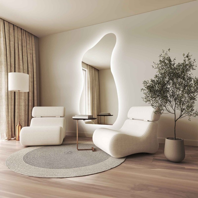 Oglindă de formă organică cu iluminare - ANGELIT LED