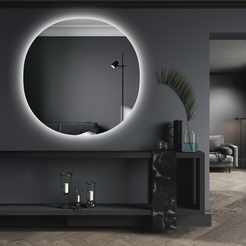 Oglindă de baie rotunjită neregulat cu iluminare - LAOS LED