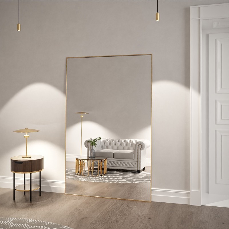 Oglindă dreptunghiulară cu ramă neagră minimalistă - 1201 - culoarea ramei la alegere