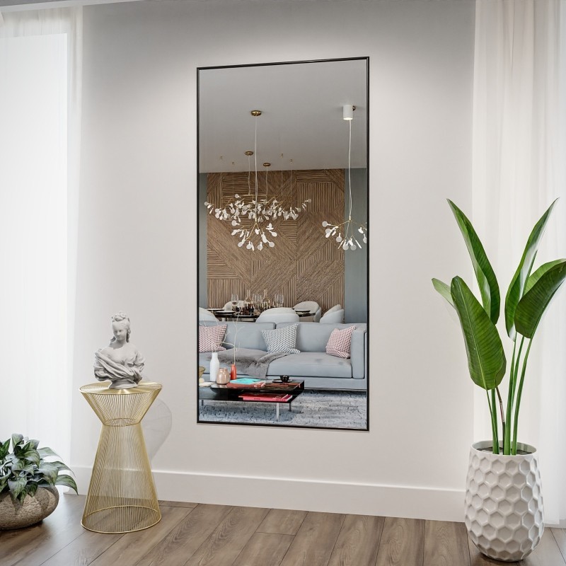 Oglindă dreptunghiulară cu ramă neagră minimalistă - 1201 - culoarea ramei la alegere