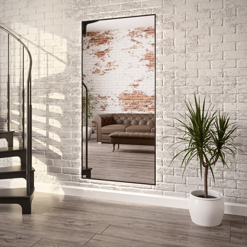 Oglindă dreptunghiulară cu ramă neagră minimalistă - 1201 - culoarea ramei la alegere