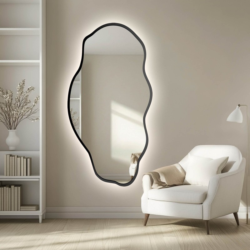 Oglindă cu formă organică în ramă cu iluminare - LOLIT ÎN CADRU LED