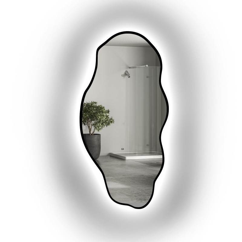 Oglindă cu formă organică în ramă cu iluminare - LOLIT ÎN CADRU LED