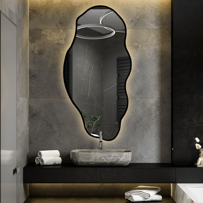 Oglindă cu formă organică în ramă cu iluminare - LOLIT ÎN CADRU LED
