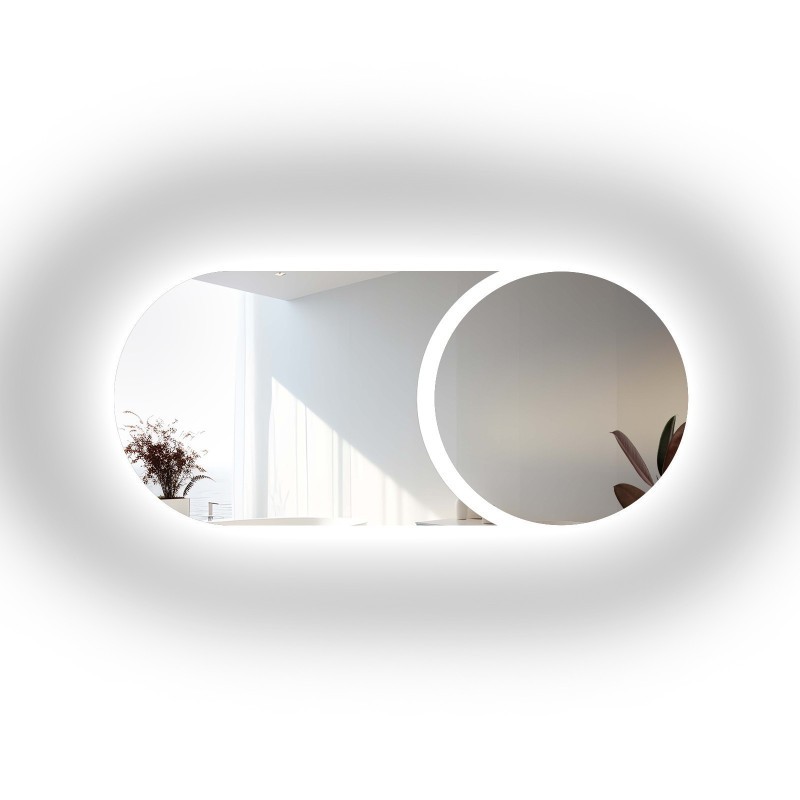 Oglindă de baie modernă în două părți cu iluminare - APOLLO LED
