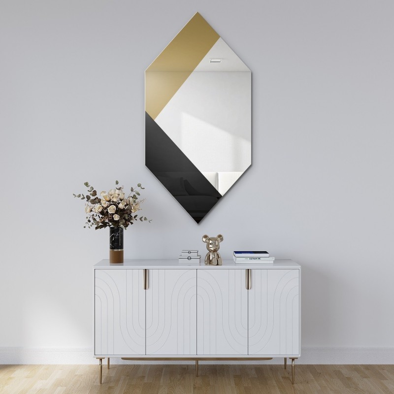 Oglindă decorativă exclusivistă în negru și auriu - MADAM