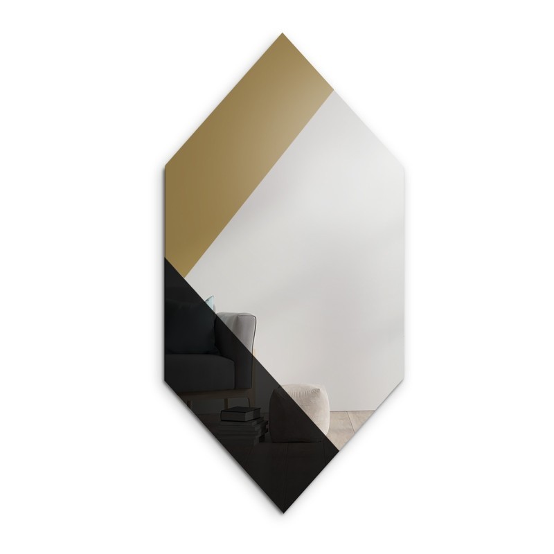 Oglindă decorativă exclusivistă în negru și auriu - MADAM