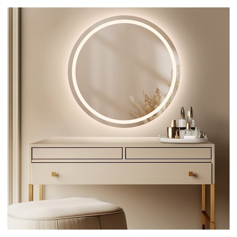 Oglindă de baie rotundă cu iluminare MAIA LED