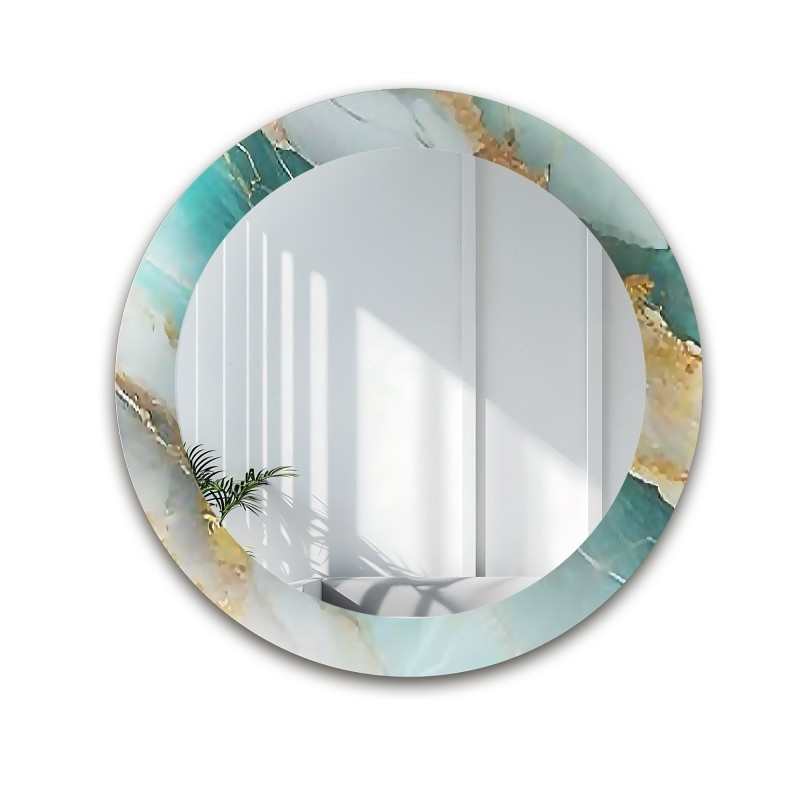 Oglindă rotundă pe marmură verde – MARBLE BOSCARO