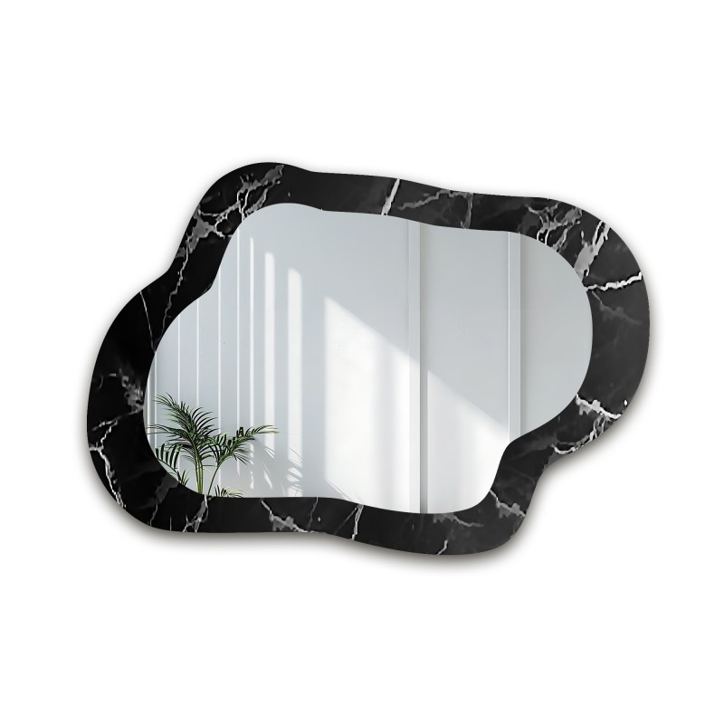 Oglindă neregulată pe marmură negru-argintiu – MARBLE GRISO