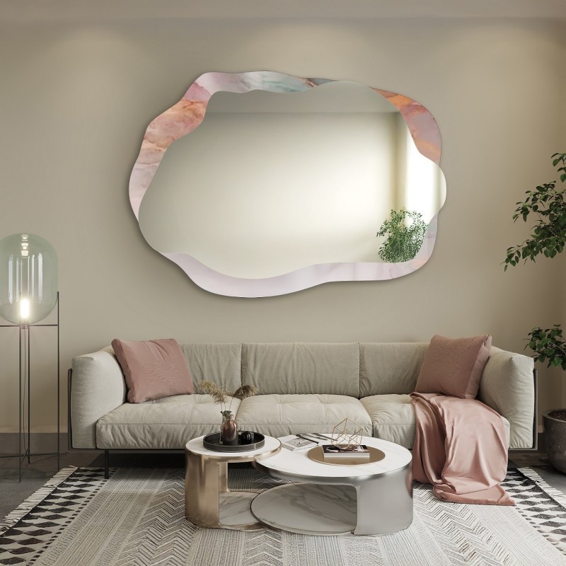 Oglindă neregulată pe marmură roz – MARBLE ROSATO