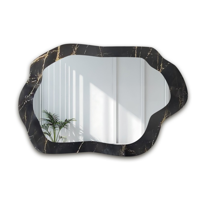 Oglindă neregulată pe marmură negru-auriu – MARBLE VERDI