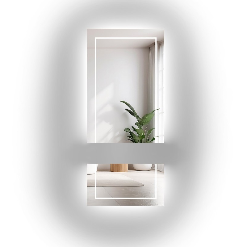 Oglindă dreptunghiulară în două părți cu iluminare - MENA LED