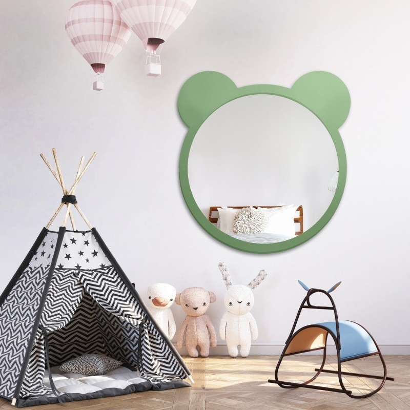 Oglindă decorativă de perete pentru copil în ramă mdf - Teddy Bear