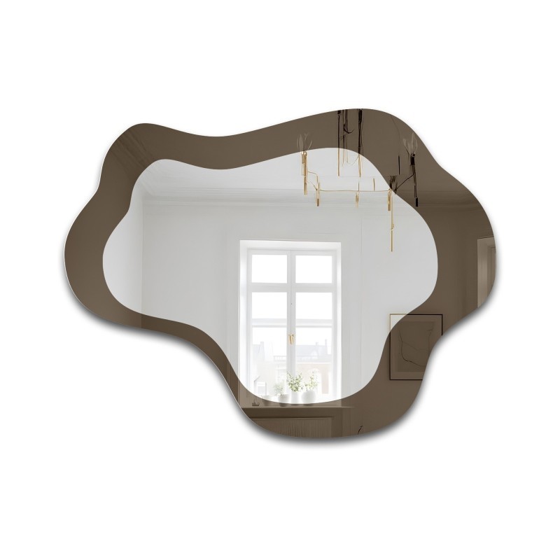 Oglindă neregulată pe placă maro – MOCHA COCOA