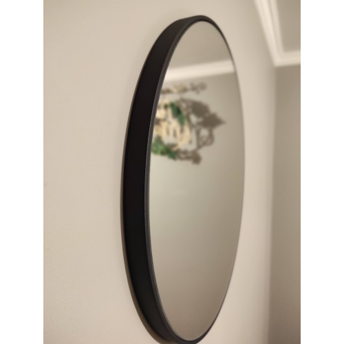 Oglindă rotundă cu ramă SLIM din MDF alb - OTYLIA - culoare ramă la alegere