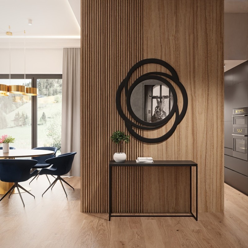 Oglindă decorativă pentru măsuță de toaletă cu ramă din mdf - ARIA - culoarea ramei la alegere