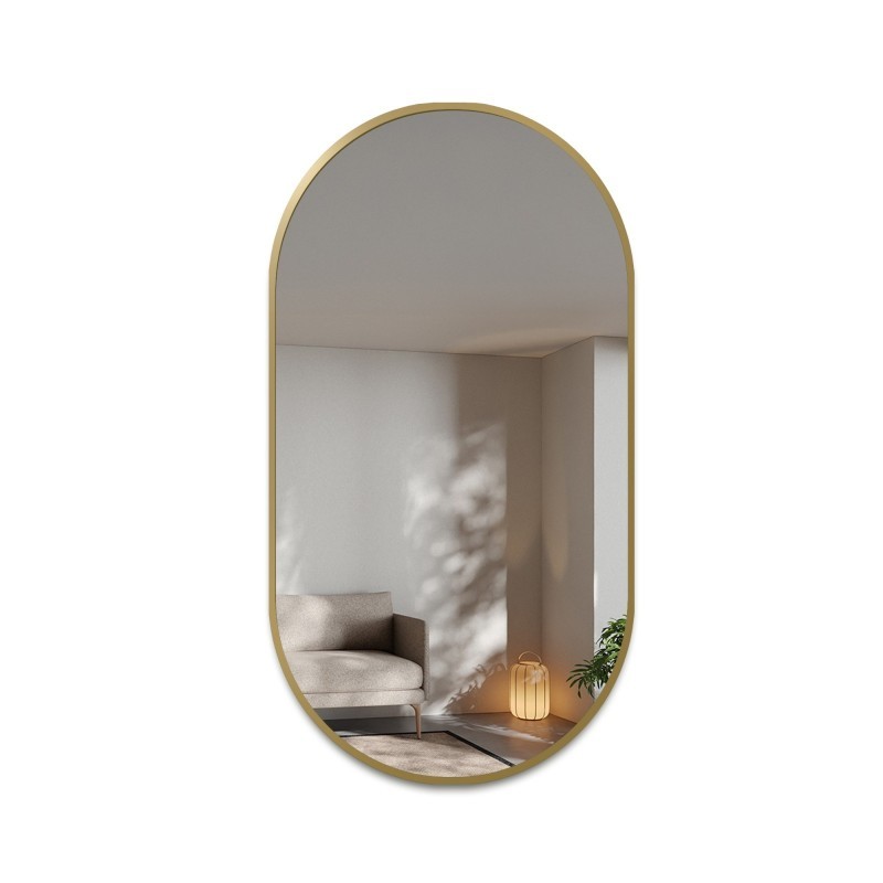 Oglindă ovală cu ramă aurie din MDF SLIM - OLI - culoarea ramei la alegere