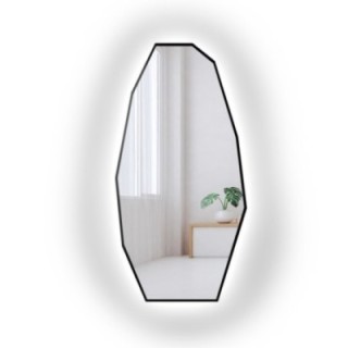 Oglindă decorativă cu formă organică ascuțită în ramă cu iluminare - PIRYT ÎN CADRU LED