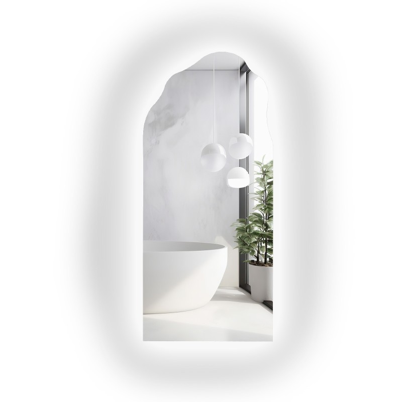 Oglindă semiovală cu formă organică și iluminare - AURO LED 1